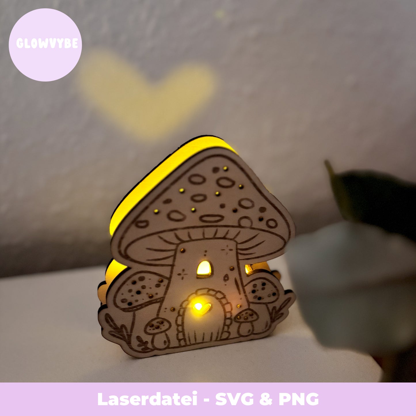 Pilz Lichterhaus – Laserdatei Set (3 Varianten) – SVG & PNG