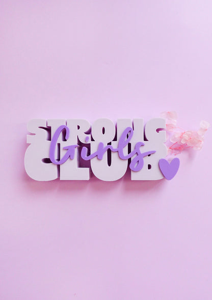 Strong Girls Club – 3D Druck Datei (STL & 3MF) | Minimalistisches Statement