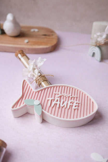 3D Druck Datei Fisch Taufe Kommunion Konfirmation | STL & 3MF Reagenzglas Geschenk