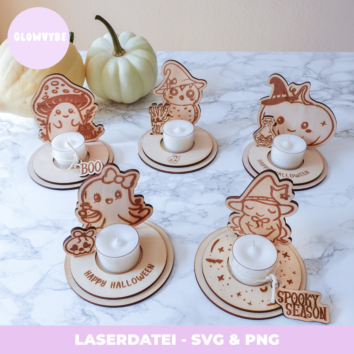 Halloween Teelichthalter Laserdatei – Handgemachte Deko-Idee für dein Gruselambiente