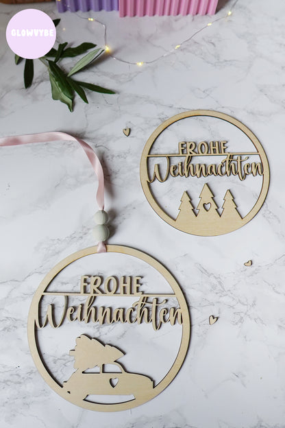 Frohe Weihnachten Laserdateien (2 Motive) – SVG & PNG für Lasercutter & Plotter inkl. Gewerbelizenz